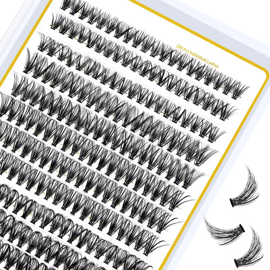 Individual Lashes 280 Clusters False Eyelash 30D 40D 50D Lash Clusters Extensions DIY Eyelash Extensions at Home (30D-C,10-18MIX) 30D-C-10-18 MIX