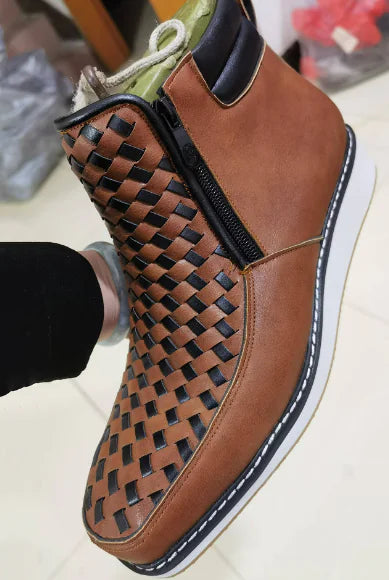 Retro Hand-Woven Cowboy Boots